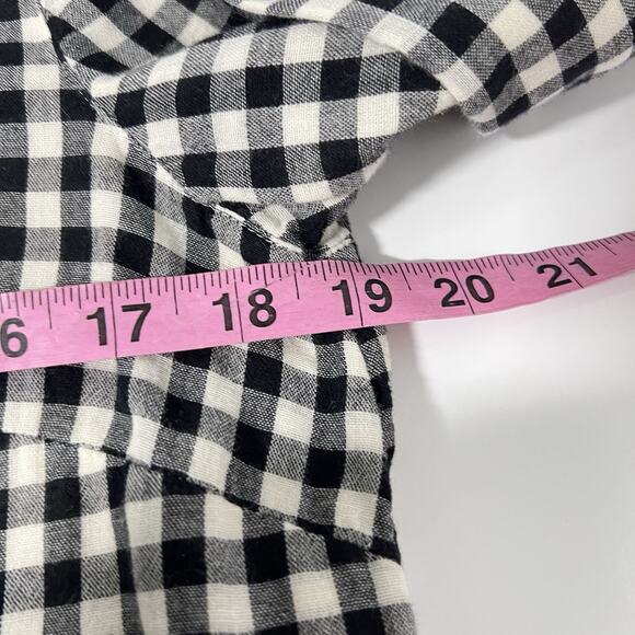 J. Jill Gingham Tunic Top Size Small Black Plaid Pockets Long Sleeve 100% Cotton - Picture 10 of 12